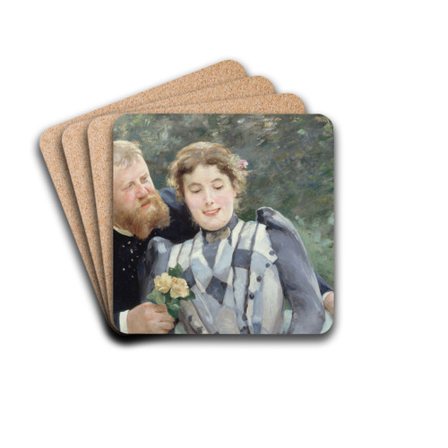 Portrait de Thaulow et sa femme by Alfred Philippe Roll Drink Coasters - set of 4