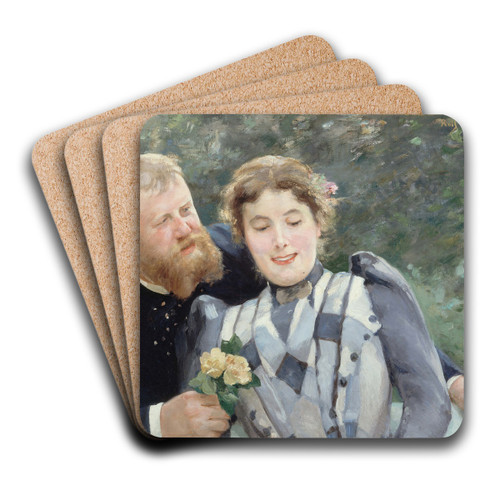 Portrait de Thaulow et sa femme by Alfred Philippe Roll Art Drink Coaster set