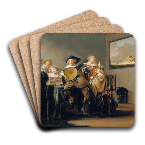 Company of Music-Makers by Pieter Codde Art Drink Coaster set Company of Music-Makers by Pieter Codde Art Drink Coaster set
