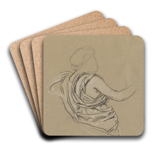 Study for Figure ofAutumn by Elihu Vedder Art Drink Coaster set