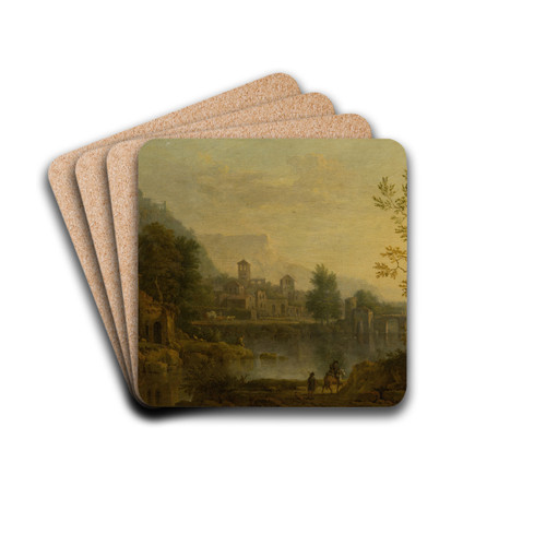 Italian Landscape by Jan van Huysum Drink Coasters - set of 4