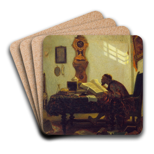 The Philosopher by Alexandre-Gabriel Decamps Art Drink Coaster set
