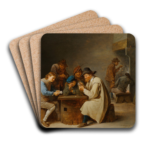 The Card Players by David Teniers The Younger Art Drink Coaster set