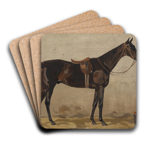 Brauner im Stall by Emil Volkers Art Drink Coaster set