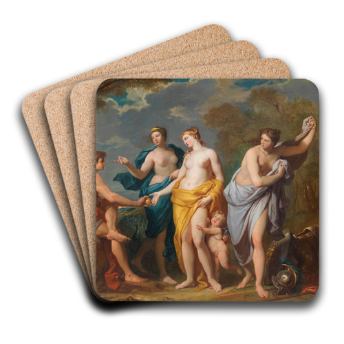 The Judgment of Paris by Hyacinthe Collin de Vermont Art Drink Coaster set