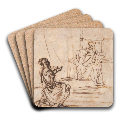 Uriah before King David by Gerbrand van den Eeckhout Art Drink Coaster set