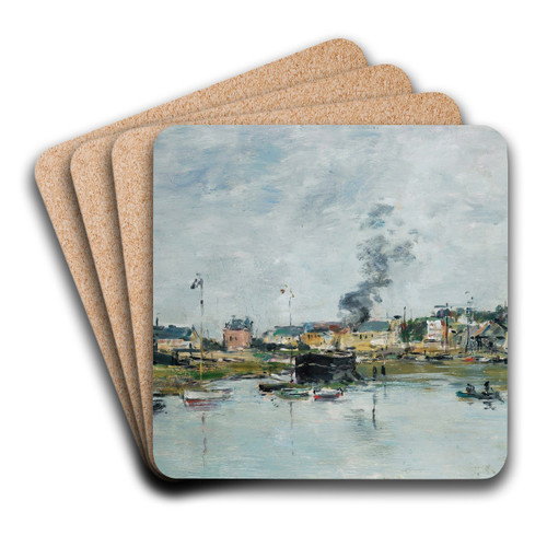 Le Port De Trouville by Eugne Boudin Art Drink Coaster set