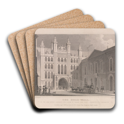 The Guildhall by Robert Acon Art Drink Coaster set
