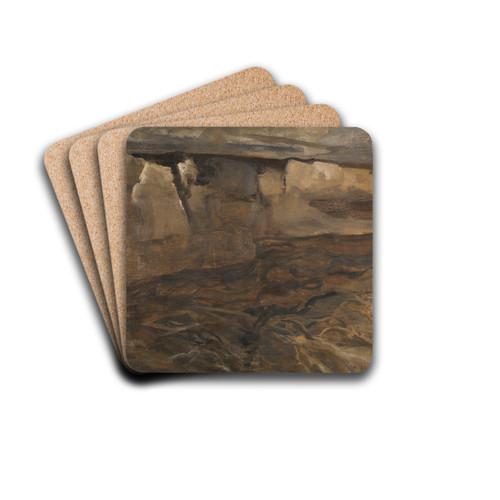 Dachauer Landschaft mit weiem Felsen by Adolf Hlzel Drink Coasters - set of 4