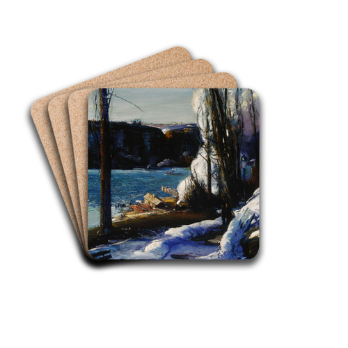 The Palisades by George Wesley Bellows Drink Coasters - set of 4 The Palisades by George Wesley Bellows Drink Coasters - set of 4