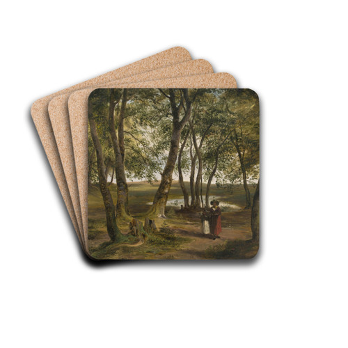 Buchenwald am Ganszipfel (Chiemsee) by Felix von Schiller Drink Coasters - set of 4