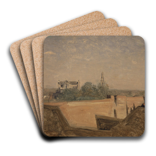 The Ramparts of Arras by Jean-Baptiste-Camille Corot Art Drink Coaster set The Ramparts of Arras by Jean-Baptiste-Camille Corot Art Drink Coaster set