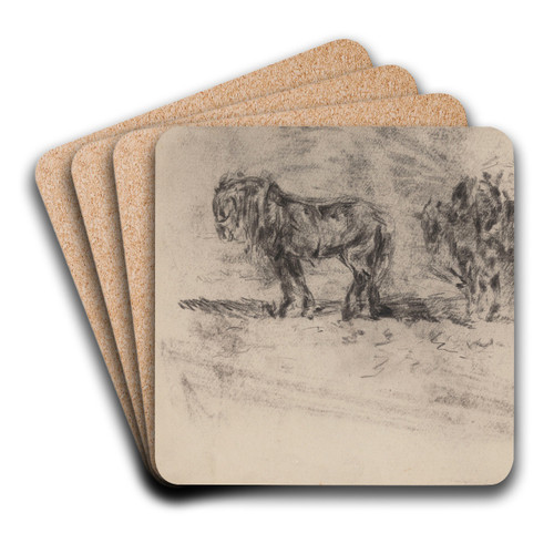 A Horses Span in Zealand by James Ensor Art Drink Coaster set