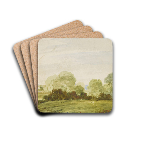 Rolling landscape with trees by Ramsay Richard Reinagle Drink Coasters - set of 4