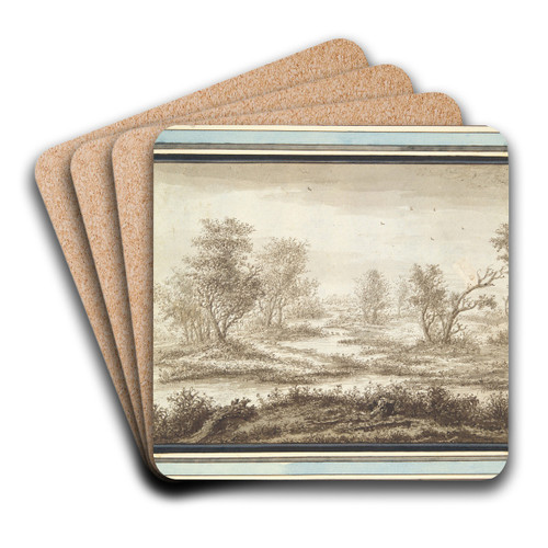 Trees in a MarshyLand by Adriaen Hendriksz. Verboom Art Drink Coaster set Trees in a MarshyLand by Adriaen Hendriksz. Verboom Art Drink Coaster set