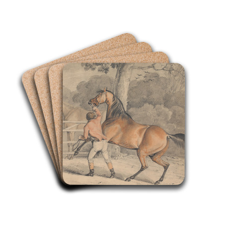 Trying the Mare by Samuel Alken Drink Coasters - set of 4 Trying the Mare by Samuel Alken Drink Coasters - set of 4