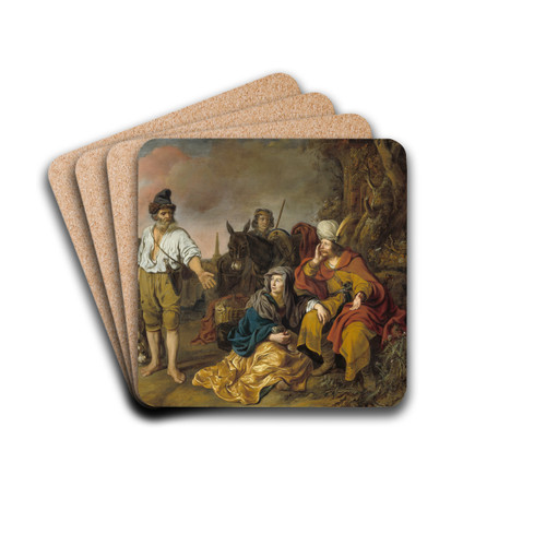 The Levite at Gibeah by Gerbrand van den Eeckhout Drink Coasters - set of 4
