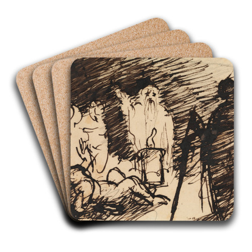 Study of a Biblical Scene by Benjamin Robert Haydon Art Drink Coaster set