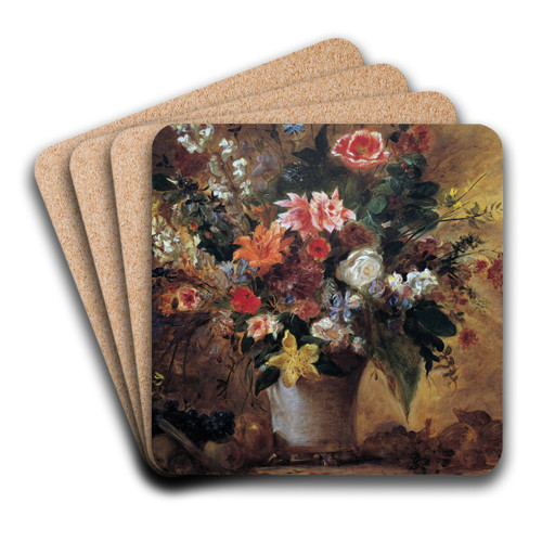 Blumenstillleben by Eugne Delacroix Art Drink Coaster set