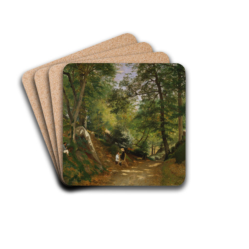 Summer Landscape near Fontainebleau by Oscar Trn Drink Coasters - set of 4