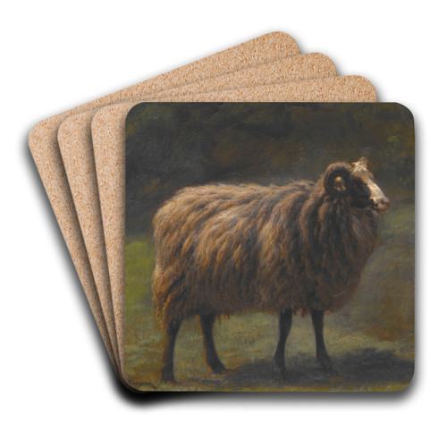 Ram by Rosa Bonheur Art Drink Coaster set