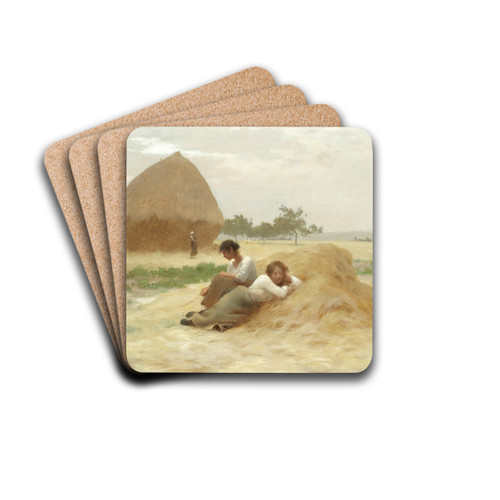 Les moissonneuses by Henry Lerolle Drink Coasters - set of 4