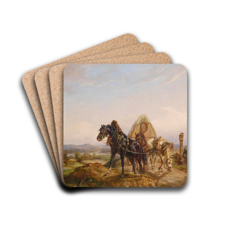 Der zrtliche Fuhrmann by Carl Pischinger Drink Coasters - set of 4