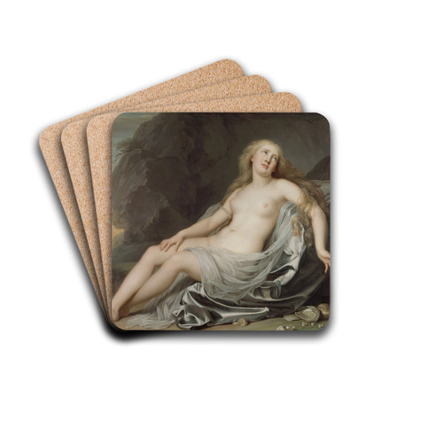 Ariadne Lying on the Shore of Naxos by Adolf Ulrik Wertmller Drink Coasters - set of 4