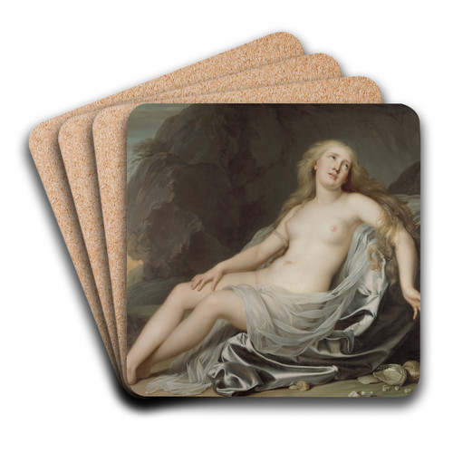 Ariadne Lying on the Shore of Naxos by Adolf Ulrik Wertmller Art Drink Coaster set