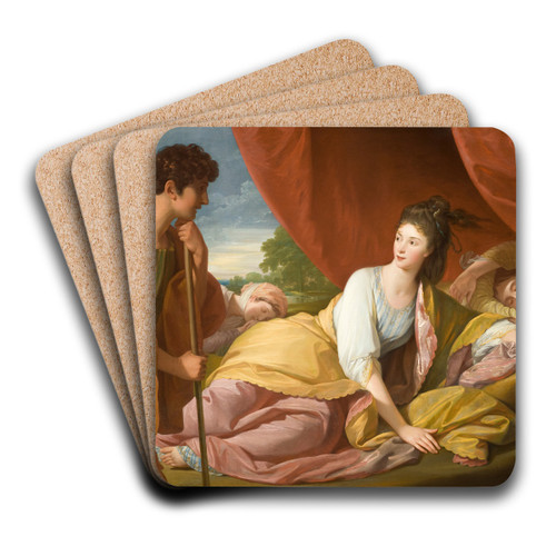 Cymon and Iphigenia by Benjamin West Art Drink Coaster set