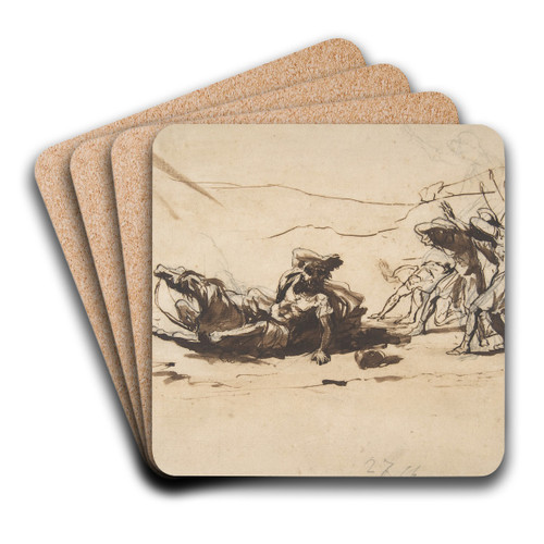 Conversion of Saint Paul by Pier Francesco Mola Art Drink Coaster set