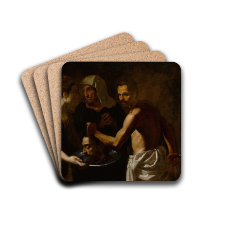 Salome with the head of Saint John the Baptist by Carlo Sellitto Drink Coasters - set of 4
