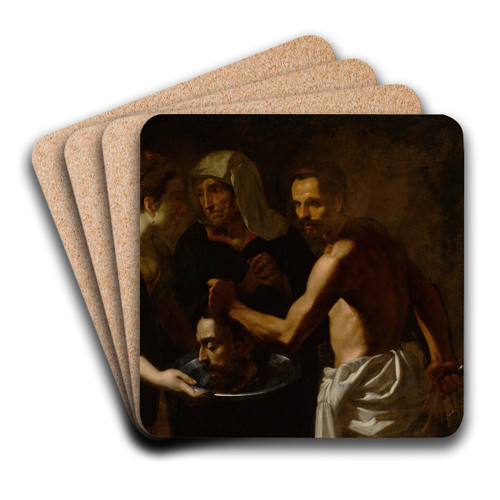 Salome with the head of Saint John the Baptist by Carlo Sellitto Art Drink Coaster set