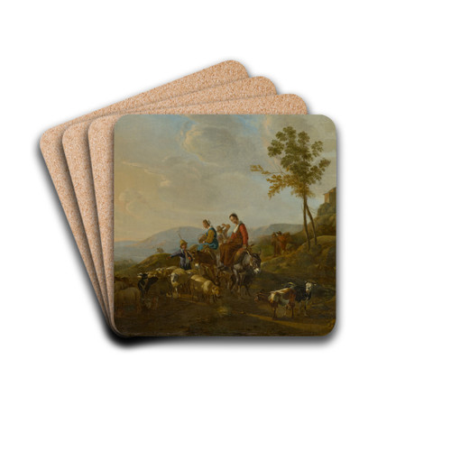 Landscape with Shepherds by Jan van Ossenbeeck Drink Coasters - set of 4