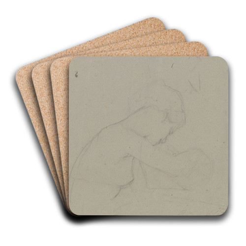 Sitzender weiblicher Akt nach rechts, mit gesenktem Kopf by Victor Mller Art Drink Coaster set