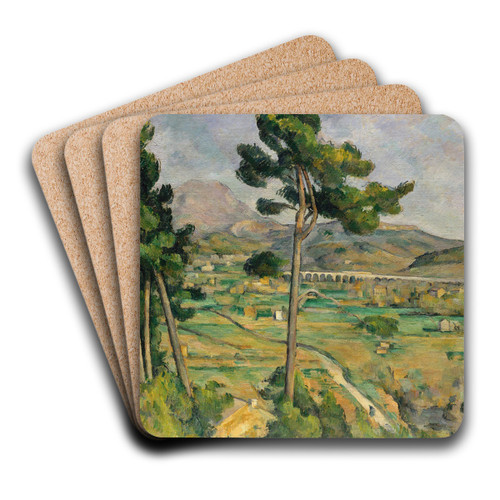 Mont Sainte-Victoire and the Viaduct of the Arc River Valley by Paul Czanne Art Drink Coaster set Mont Sainte-Victoire and the Viaduct of the Arc River Valley by Paul Czanne Art Drink Coaster set