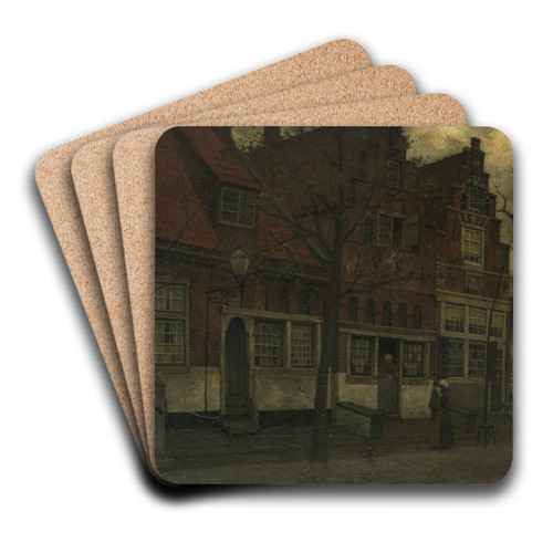 Houses on the Breedstraat, Enkhuizen by Eduard Karsen Art Drink Coaster set Houses on the Breedstraat, Enkhuizen by Eduard Karsen Art Drink Coaster set