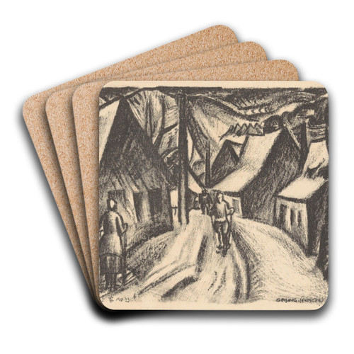Geising (Ertsgebergte) by Leo Gestel Art Drink Coaster set