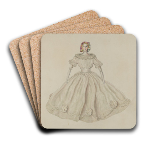 Costume Doll by Al Curry Art Drink Coaster set
