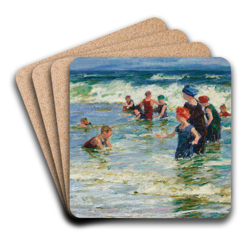 Beach Scene by Edward Henry Potthast Art Drink Coaster set