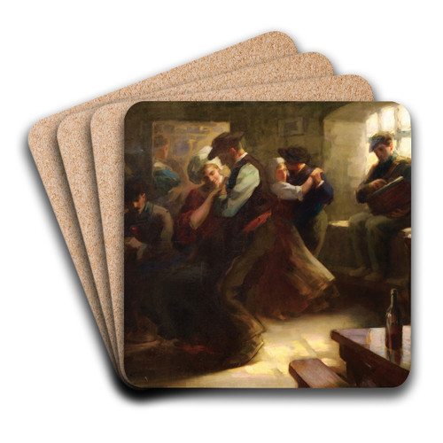 Un dimanche au village by Antony Troncet Art Drink Coaster set