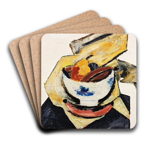 Still Life With White Bowl by Marsden Hartley Art Drink Coaster set Still Life With White Bowl by Marsden Hartley Art Drink Coaster set
