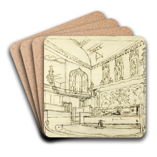 Court of Chancery, Westminster Hall by Augustus Charles Pugin Art Drink Coaster set