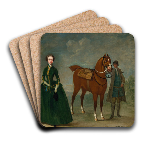 Portrait of Mrs Thomas Congreve (ne Anna Catherine Handasyde) by Charles Phillips Art Drink Coaster set