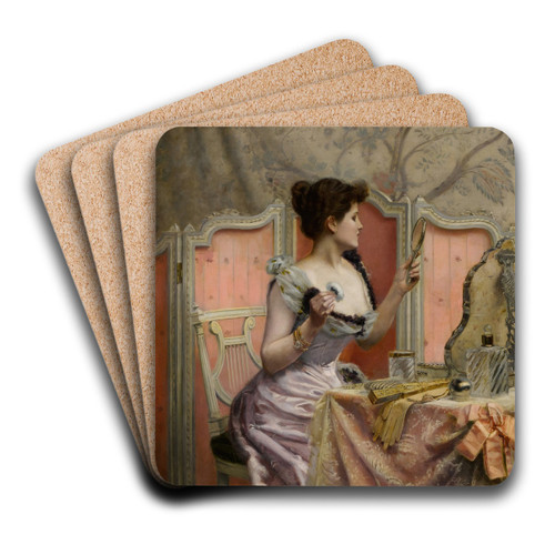 Jeune femme  sa toilette by Charles Henry Tenr Art Drink Coaster set