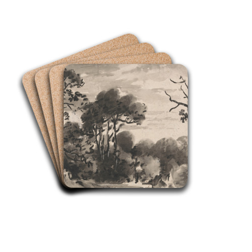 Composition: The Edge of a Wood by Dr. Thomas Monro Drink Coasters - set of 4