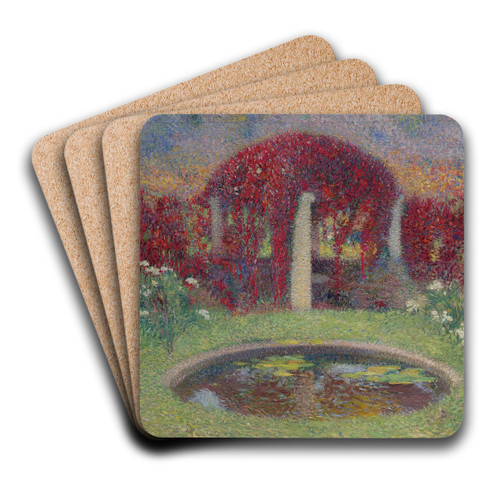 Le Bassin et le tonnelle by Henri Martin Art Drink Coaster set Le Bassin et le tonnelle by Henri Martin Art Drink Coaster set