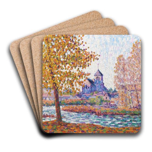L'glise de Montigny, effet d'automne by Francis Picabia Art Drink Coaster set