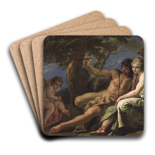 Angelica and Medoro by Sebastiano Ricci Art Drink Coaster set