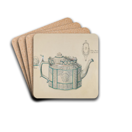 Teapot by Ralph Atkinson Drink Coasters - set of 4